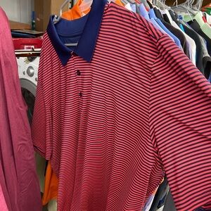 BCG Men's Polo in Navy and Red Stripes